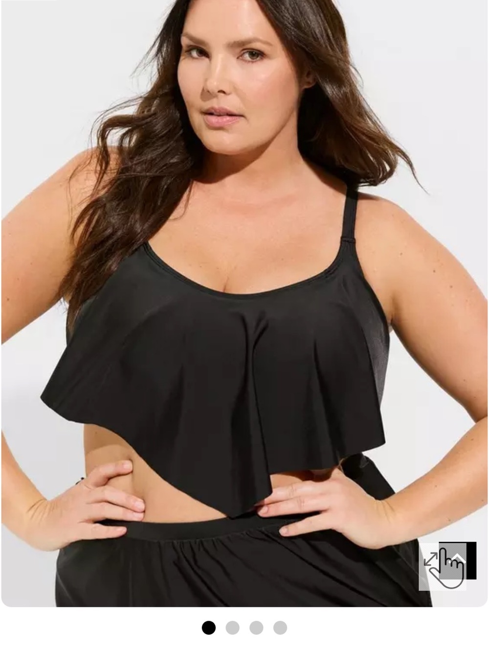 torrid Black Ruffle Flounce Swim Top